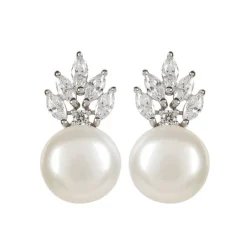 Royal Collection Shop Crown And Pearl Stud Earrings* Earrings